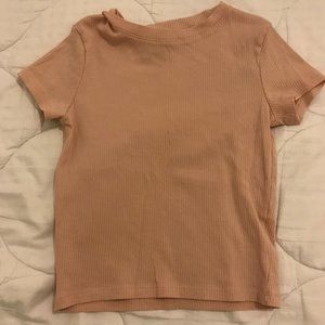 pink/tan cropped tee